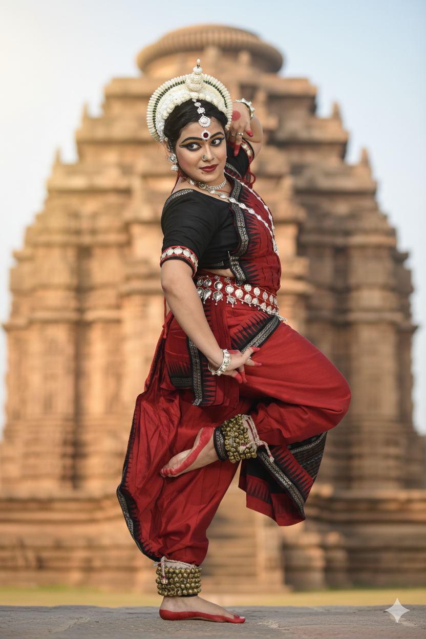 Odissi seated pose